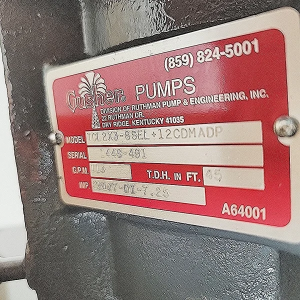 Gusher 7600 TCL 2×3-8SEL Heavy Duty Vertical Pump