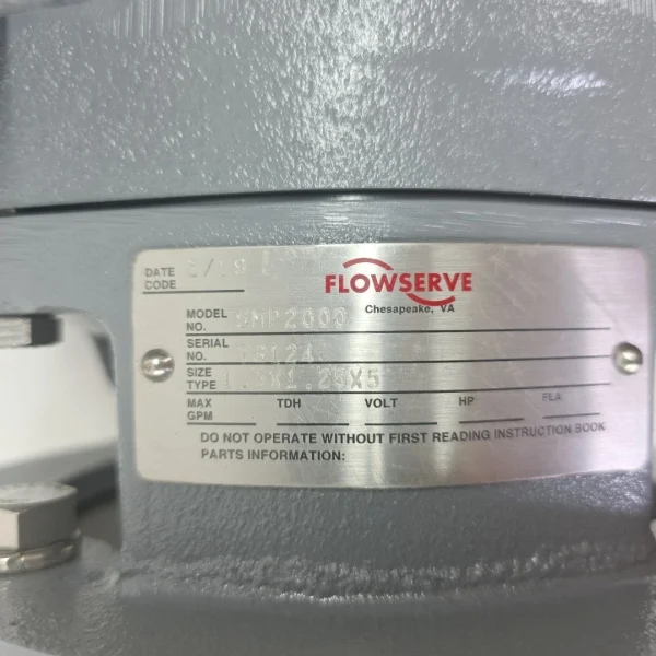 Flowserve SMP2000 1.25x1.5x5 Centrifugal Pump