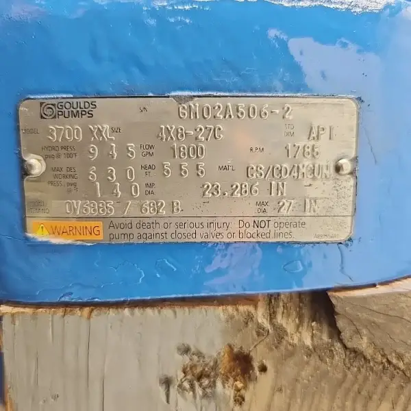 Goulds 3700 XXL 4×8-27C Process Pump — CD4MCuN | DWP - Image 3