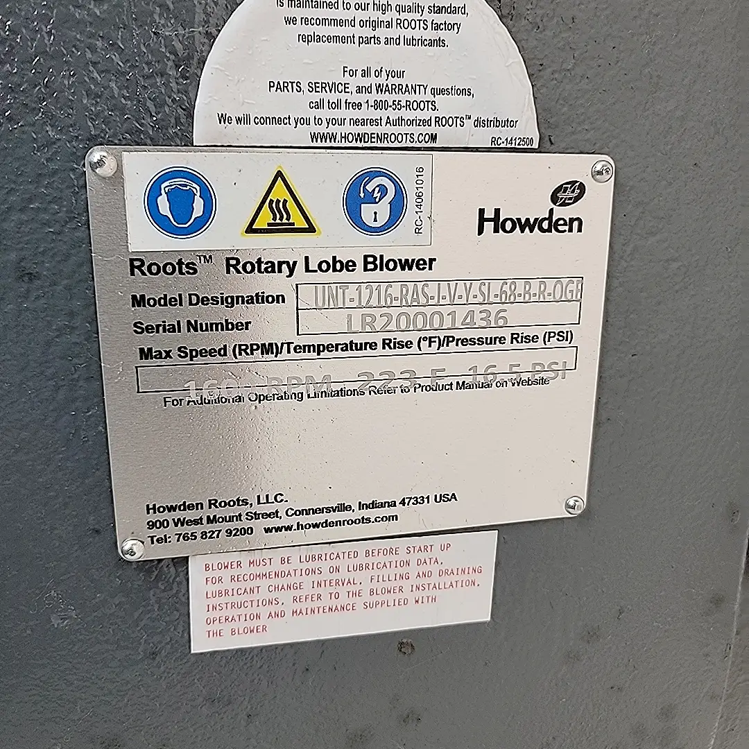 Roots 1216 RAS rotary lobe blower